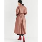 Double-breasted Cotton Trench Coat With Sash