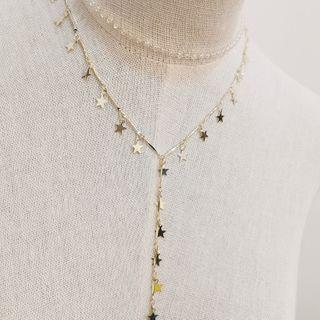 Alloy Star Faux Crystal Layered Choker Gold - One Size