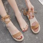 Tie-ankle Woven Sandals