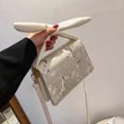 Crane Embroidered Flap Crossbody Bag