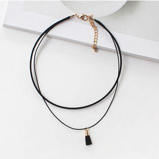 Tassel Pendant Layered Faux Suede Choker