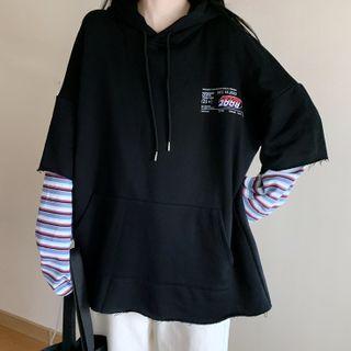 Long Sleeve Mock Two Piece Hoodie