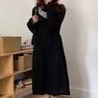 Stand Collared Long-sleeve Dress