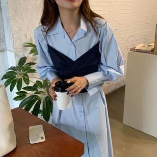 Set: Midi Shirtdress + Cropped Camisole Top