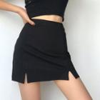 High-waist Split A-line Mini Skirt