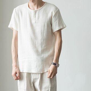 Round-neck Short-sleeve Plaind Tee