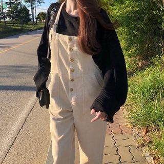 Corduroy Jumper Pants / Plain Sweater