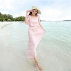 Cold Shoulder Short-sleeve Maxi Dress
