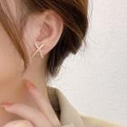 Cross Alloy Earring 01 - 1 Pr - Silver - One Size