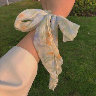 Print Bow Hair Tie Green - One Size