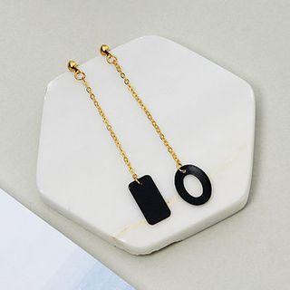Non Matching Geometric Drop Earrings