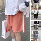 Couple Matching Color Panel Wide-leg Shorts