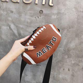 Faux Leather Football Crossbody Bag