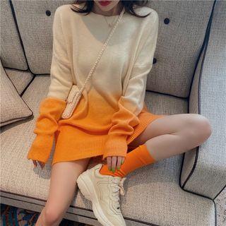 Round Neck Gradient Knit Top
