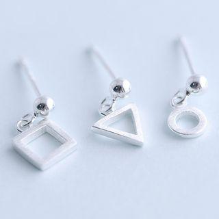 S925 Sterling Silver Polygon Drop Earrings
