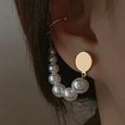 Faux Pearl Ear Cuff Drop Earring 1 Pc - Gold & White - One Size