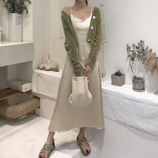 Cardigan / Strappy Midi Dress