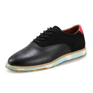 Camouflage Sole Paneled Oxfords