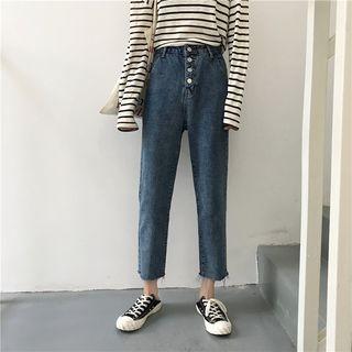 Cropped Buttoned Jeans