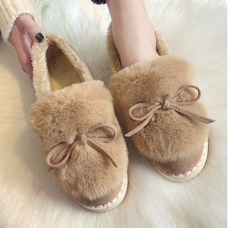 Faux Suede Furry Panel Platform Ankle Snow Boots