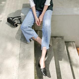 Cutout-hem Wide-leg Jeans