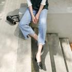 Cutout-hem Wide-leg Jeans