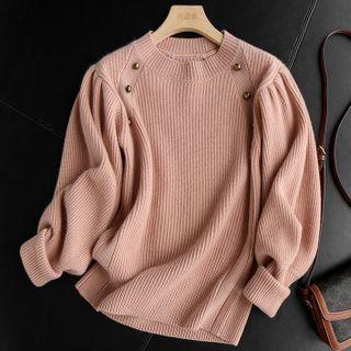 Button Knit Long Sleeved Sweater