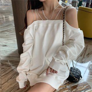 Off Shoulder Long-sleeve Sweatshirt