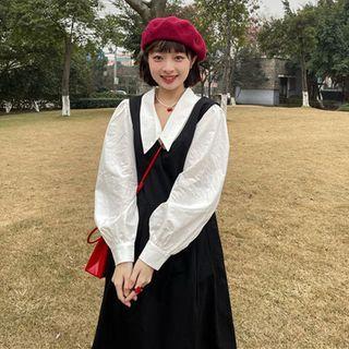 Midi A-line Pinafore Dress / Shirt