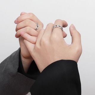 Couple Matching Chain Sterling Silver Ring (various Designs) / Set