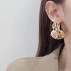 Alloy Disc Dangle Earring 1 Pair - Al0738 - Gold - One Size