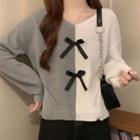 Bow Two-tone Sweater