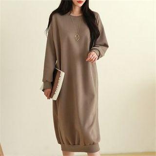 Drop-shoulder Napped Pullover Dress