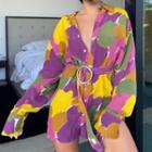 Print Shirt With Belt