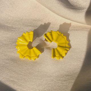 Glaze Pencil Sharving Earring 1 Pair - S925 Silver Needle - As Shown In Figure - One Size