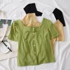 Square-neck Plain Shirt