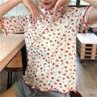 Floral Printed Short-sleeve Slim-fit T-shirt