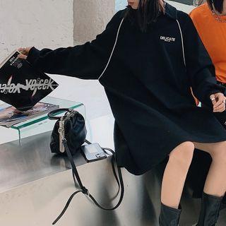 Long-sleeve Lettering Print Sweatshirt Dress