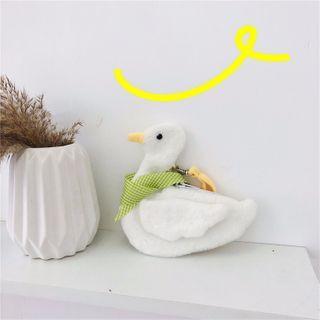 Furry Cartoon Duck Zip Pouch Duck - One Size