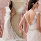 Sleeveless Lace A-line Wedding Dress