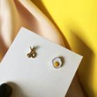 Non-matching Alloy Fried Egg & Cutlery Earring