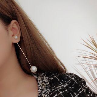 Faux Pearl Long Ear Stud