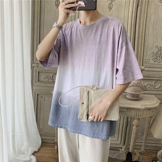 Gradient Elbow-sleeve T-shirt