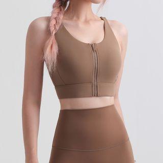 Zip-up Crop Sports Tank Top