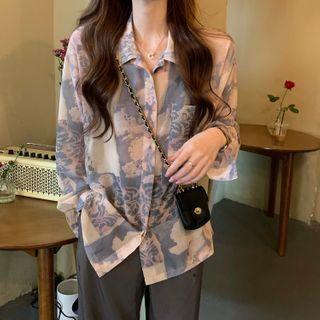 Printed Long Sleeve Shirt As Shown In Figure - One Size