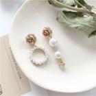 Non-matching Faux Pearl Drop Earring 1 Pair - Stud Earring - One Size