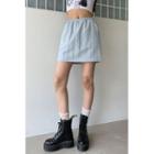 Pocket-side Nylon Miniskirt