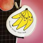 Banana Print Coin Purse Yellow Banana - White - One Size