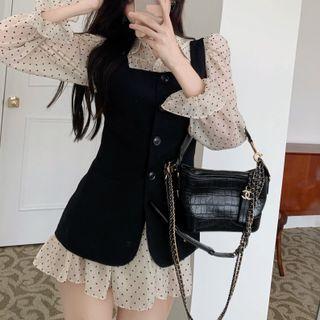 Button-up Vest / Long-sleeve Dress