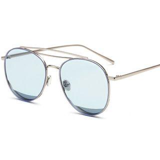 Double Brow Bar Aviator Sunglasses